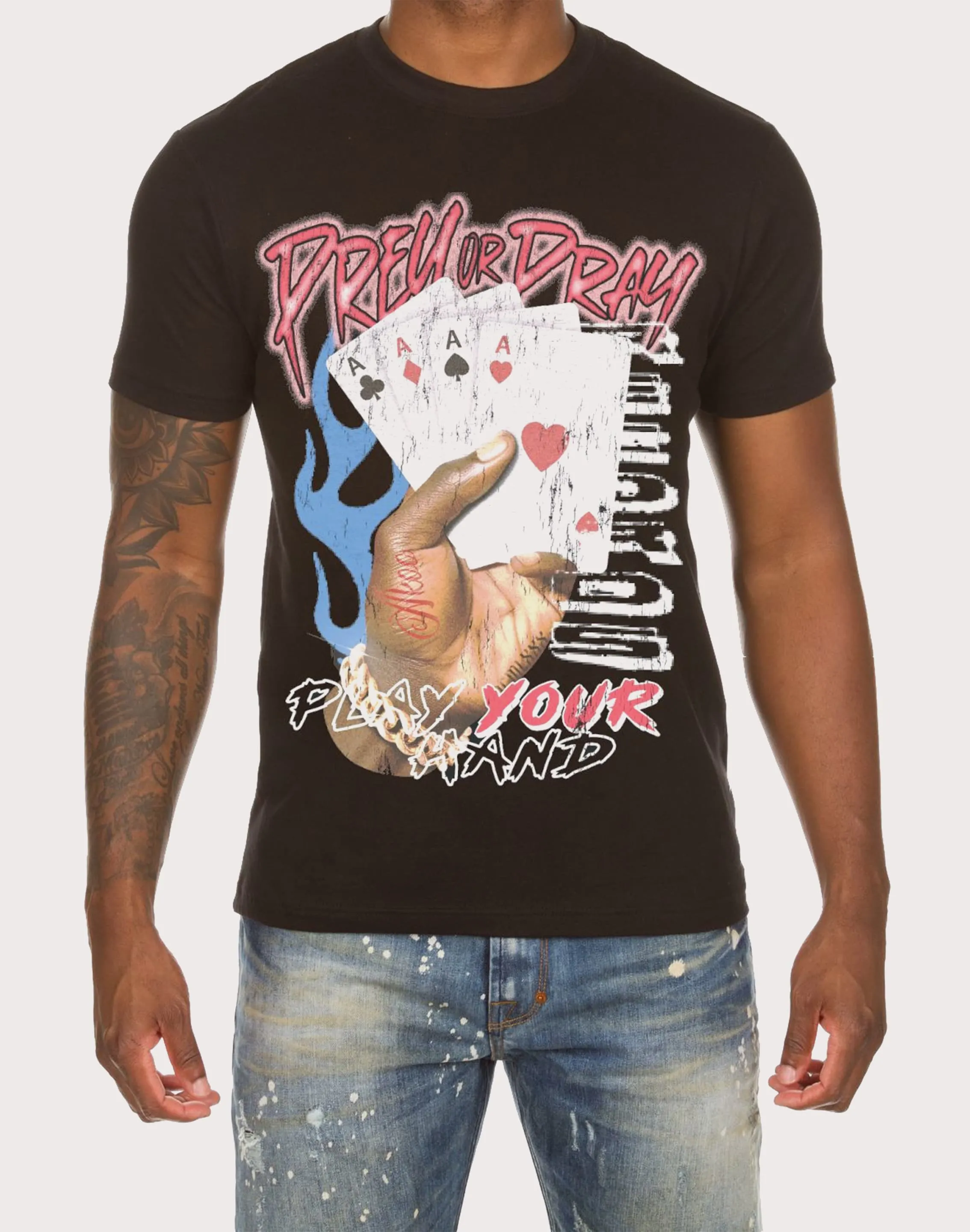 Retro cool Akoo Four Of A Kind Black Tee