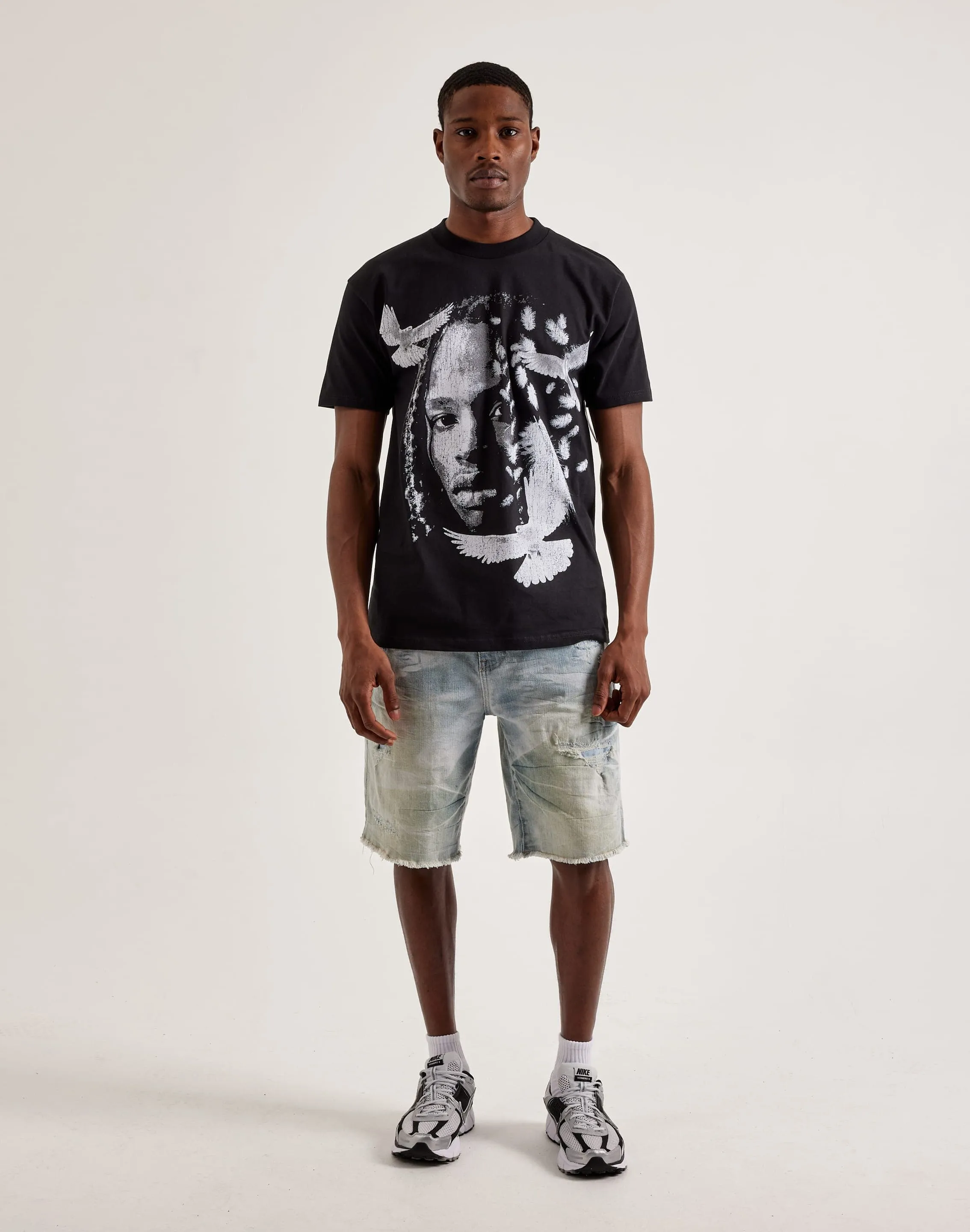 Montage King Von Dove Tee Layered Hem Details