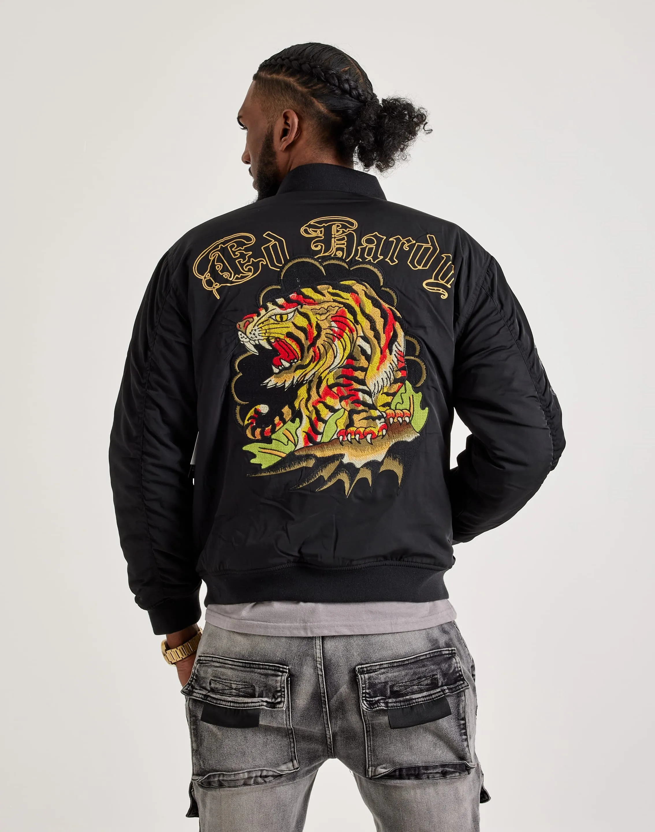 Ed Hardy Tiger Bomber Jacket BreathableMesh Team Edge