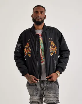 FlexibleCollar AbrasiveReinforcedZones Ed Hardy Tiger Bomber Jacket