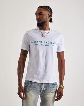 Cyber Glow Layered Paneling Armani Exchange Milano Logo Tee