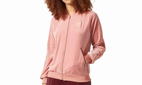 DoubleLayered Collar Velvet Vibes SST Track Jacket "Raw Pink"