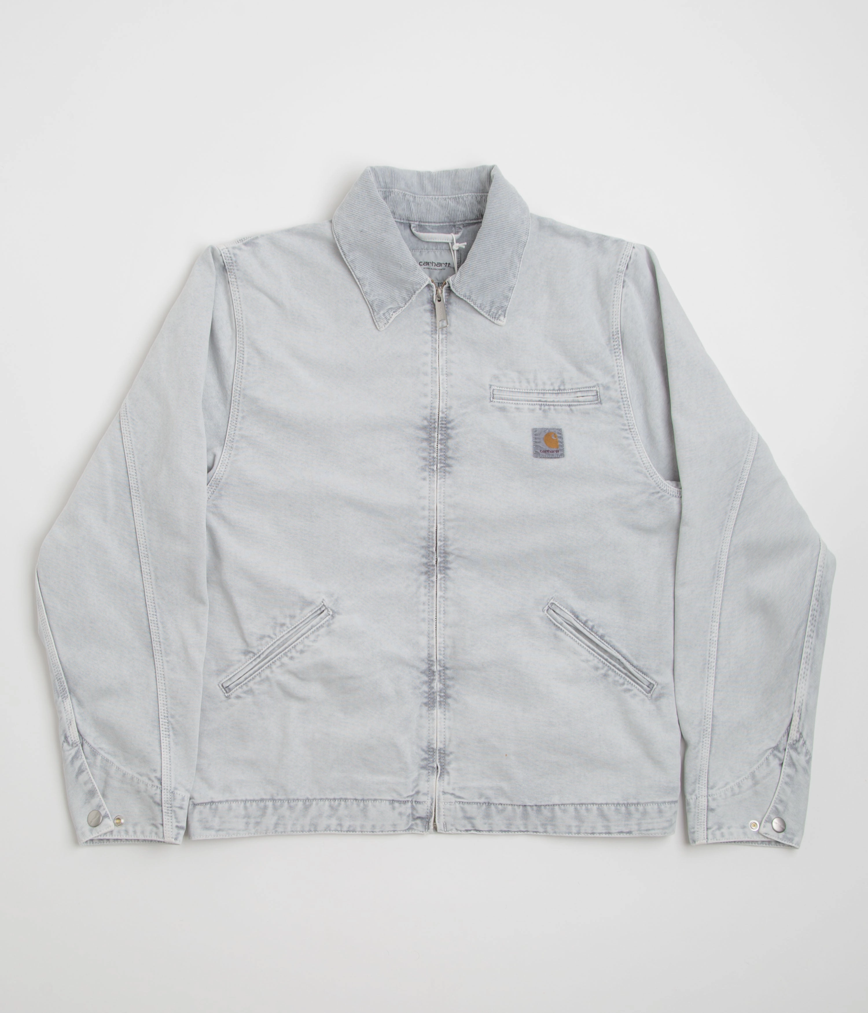 Full length Carhartt OG Detroit Jacket - Black / Black Chalk Wash