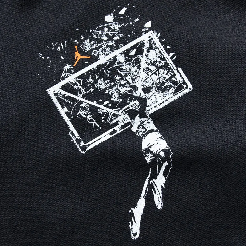 French Terry Construction Muskrat like Jordan Oversized Pullover Hoodie - Black/Starfish