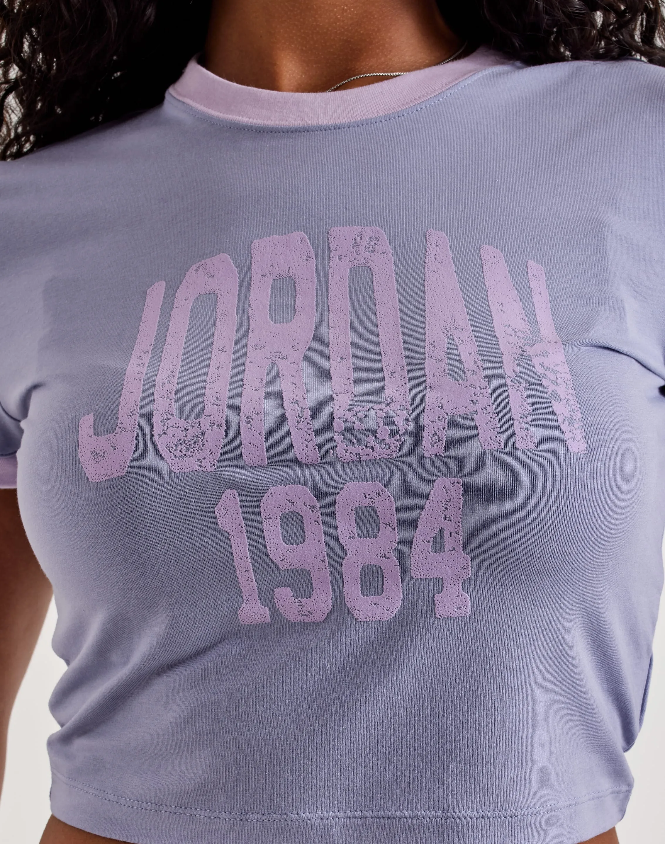 Jordan Cropped Graphic Tee Stretchable Waistband
