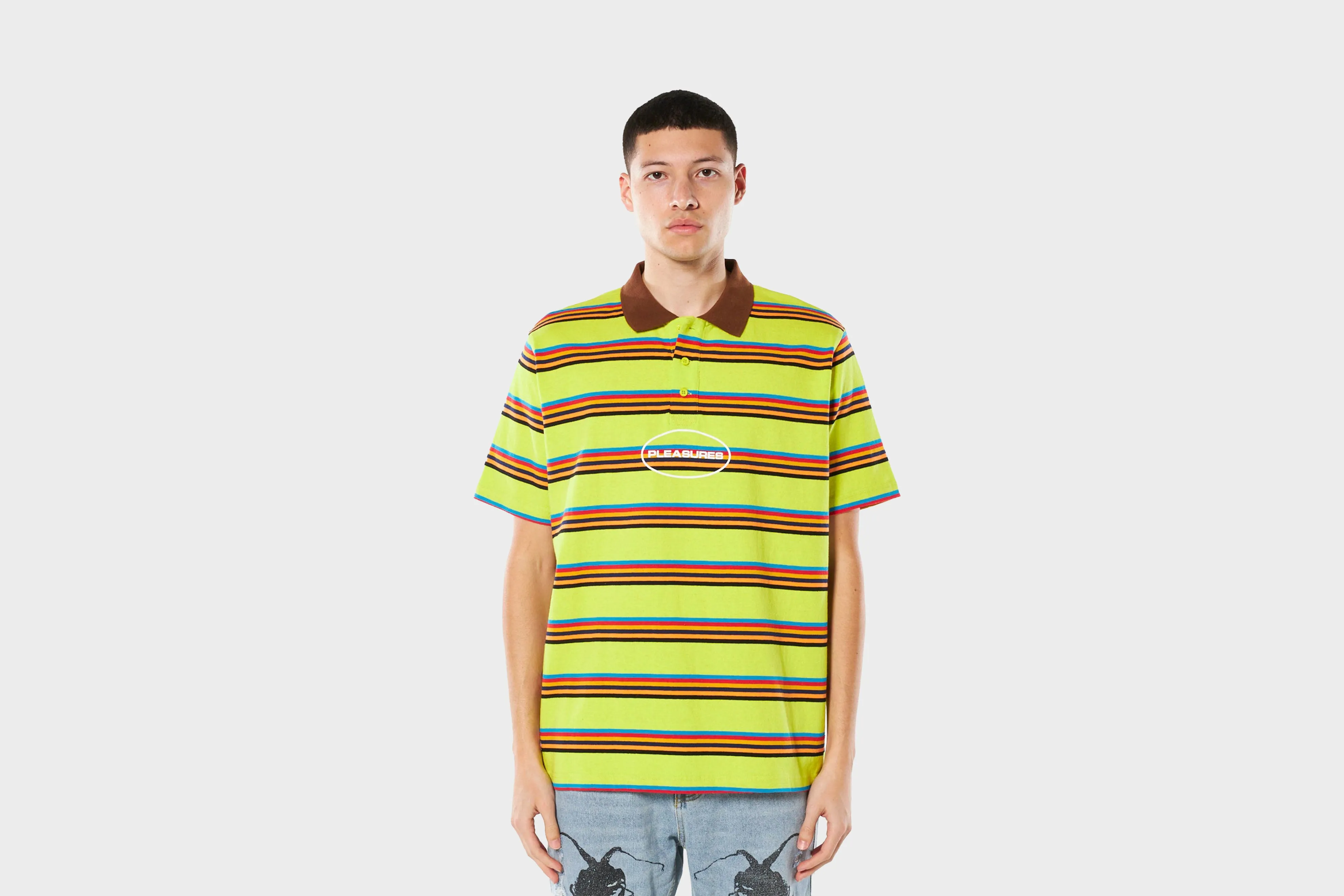 Self Love Group Mood Pleasures Decoy Polo Shirt (Green/Multi)