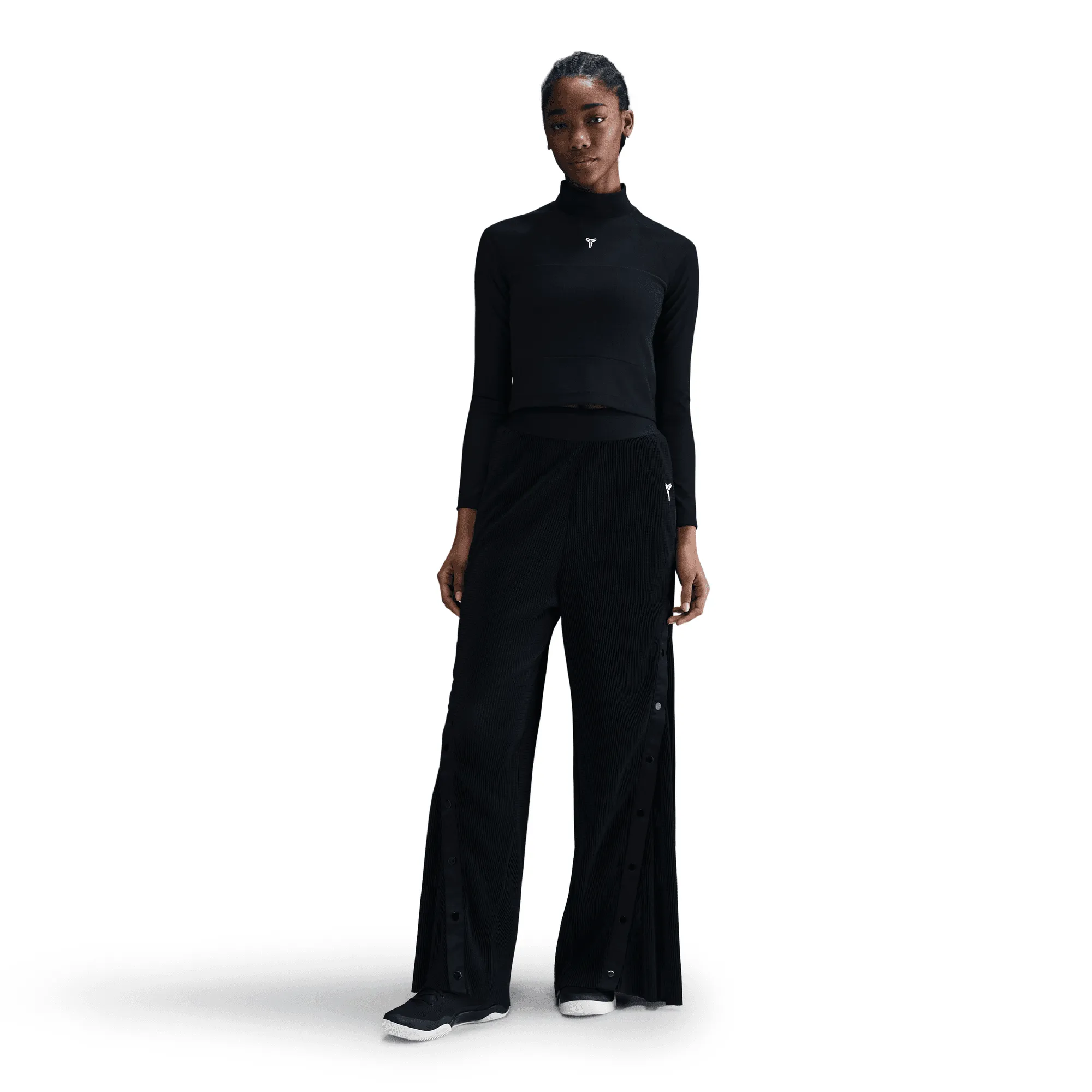 Sheer Glow WMNS KOBE DETAILS LS CROP TOP - BLACK