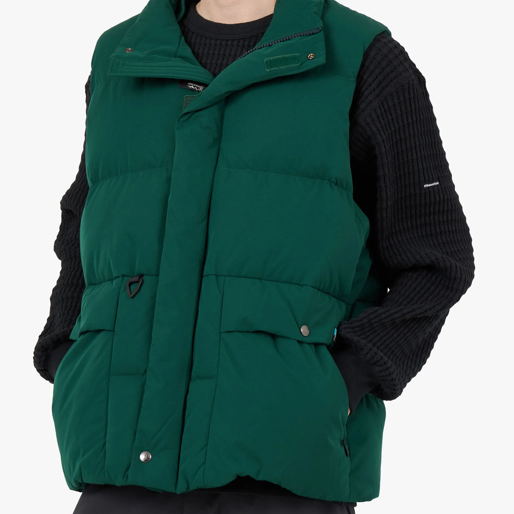 Articulated Elbows Pre Shrunk Cotton Blend Manastash Marty Down Vest / Green
