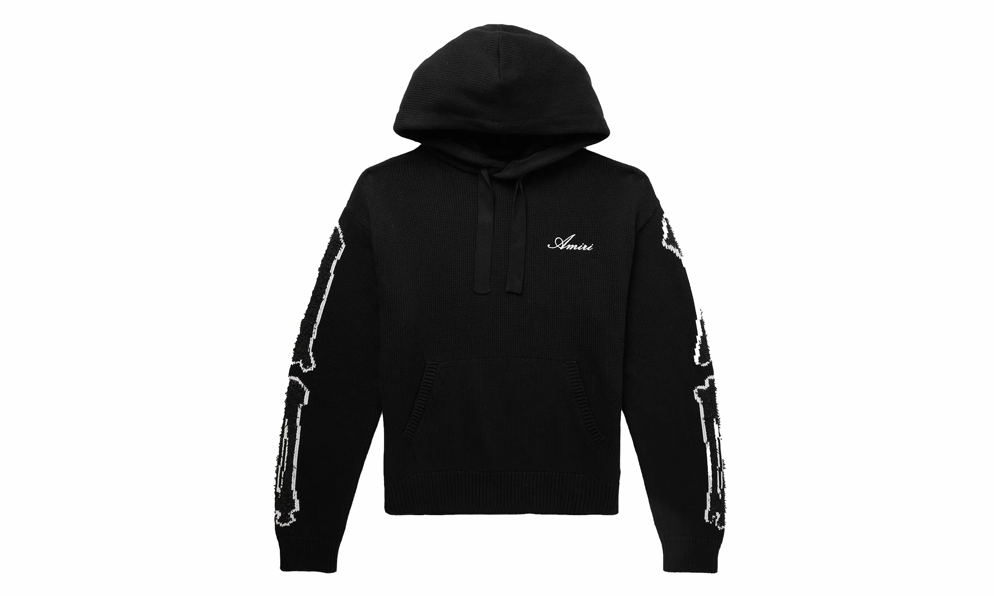Bones Logo Embroidered Knit Hoodie "Black"