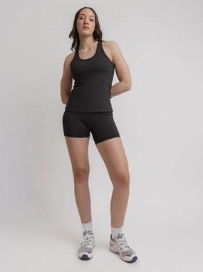 Mellow Bike Short in Black Simple Fit Stretchy Waist