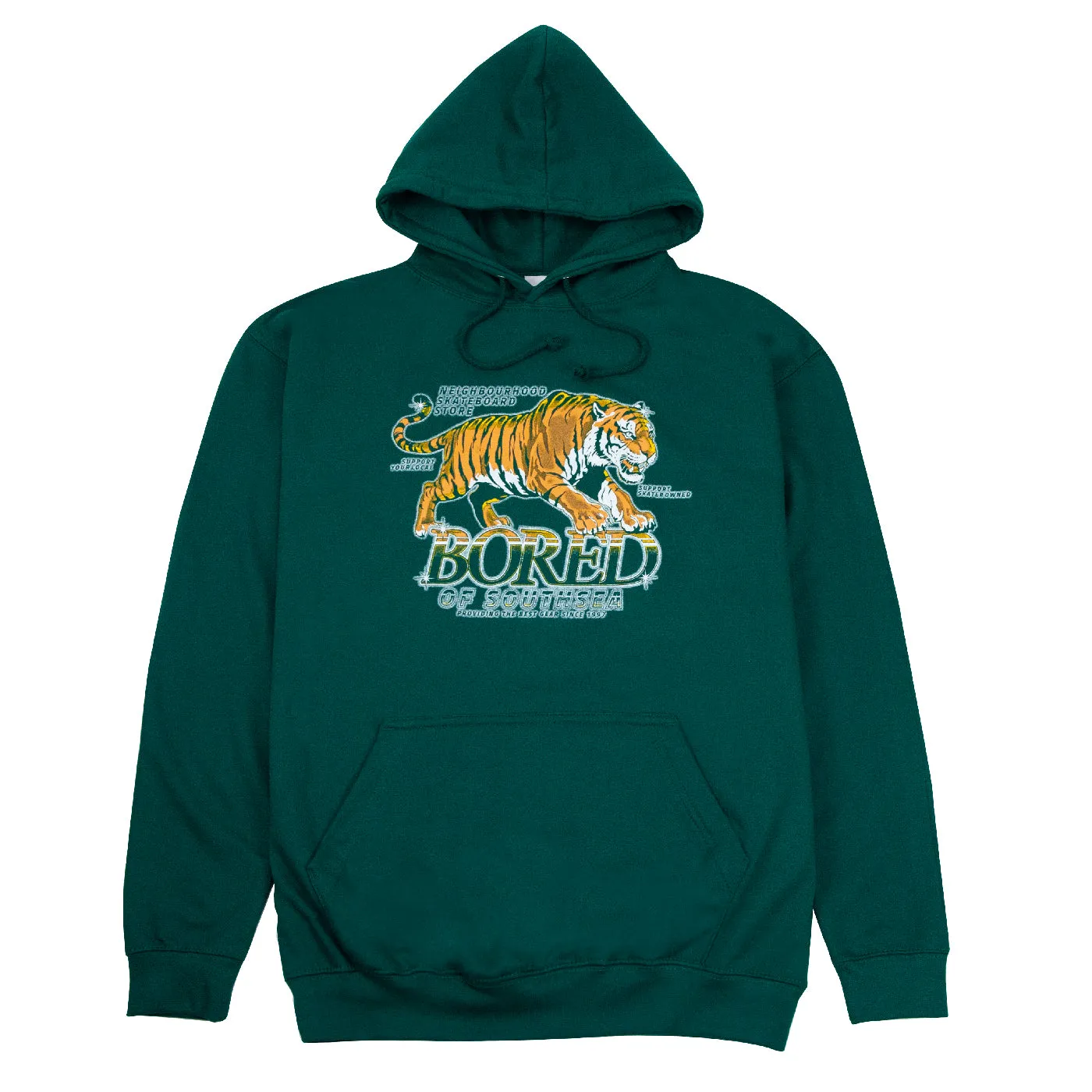 Bored of Southsea Airbrush Tiger Hoodie - Rainforest Mass market appeal All Day Wear