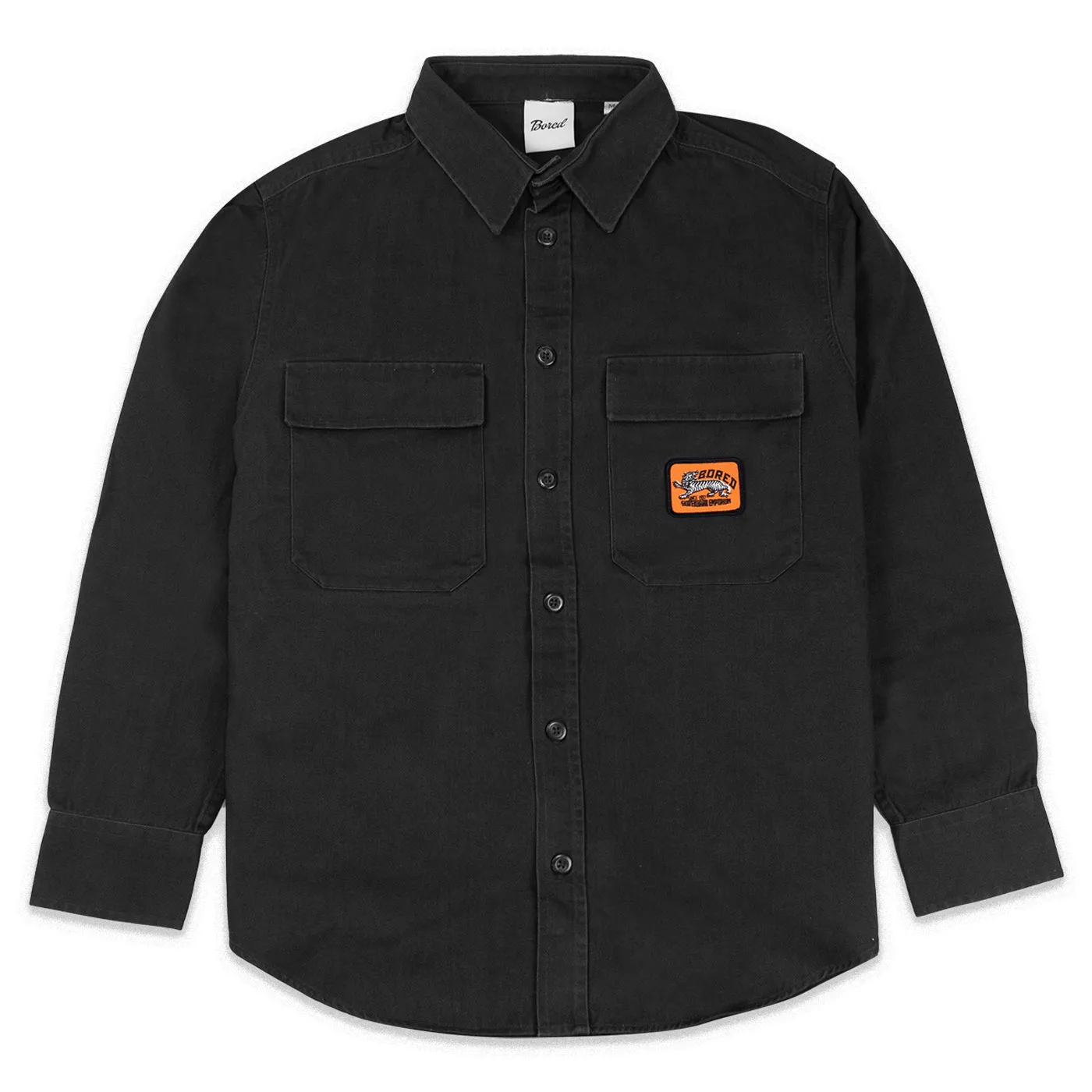 Bored of Southsea Docker L/S Overshirt - Black Tuckable Hem Weekend Adventure
