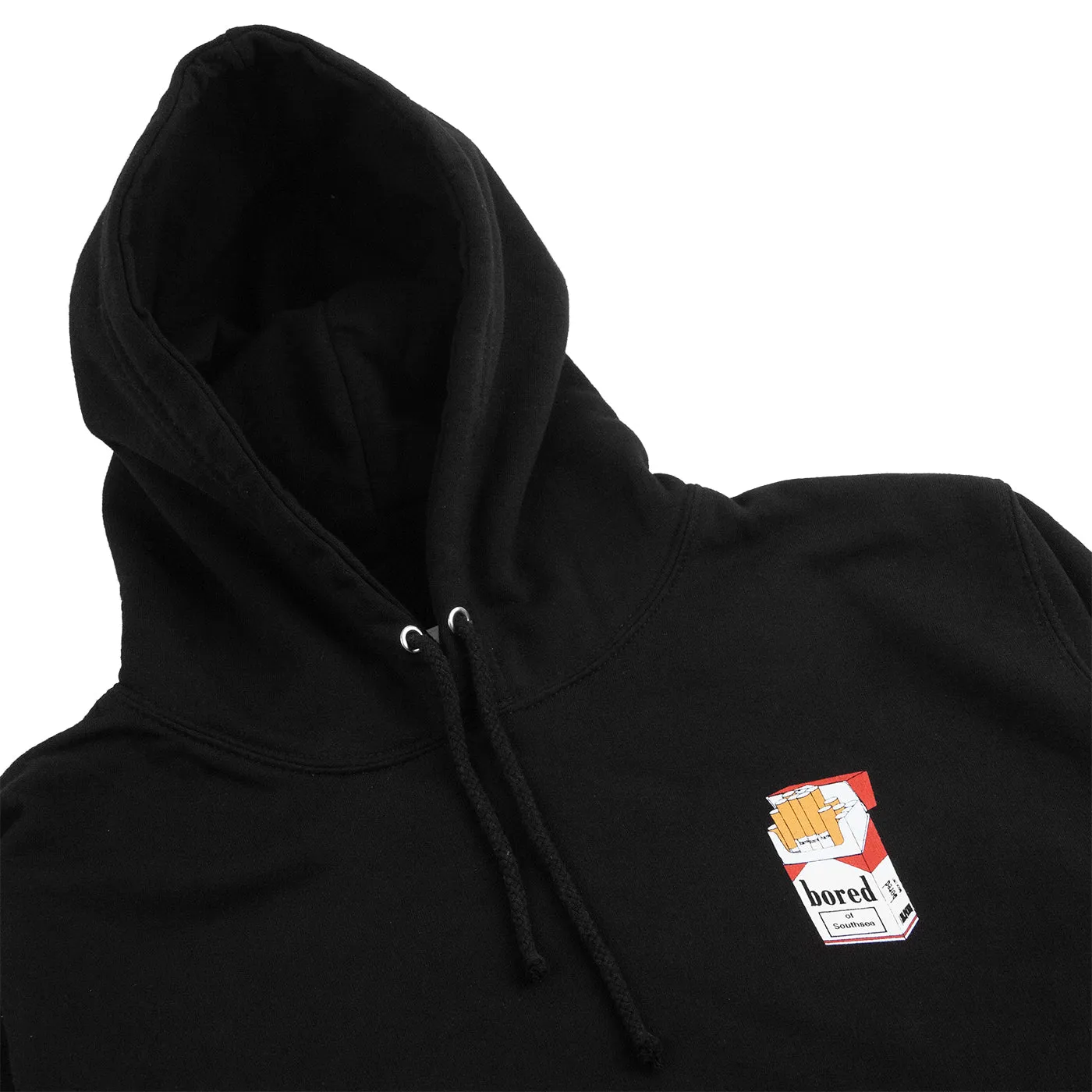 Bored of Southsea Marly Hoodie - Black Street Look Wear Rib Knit Hem