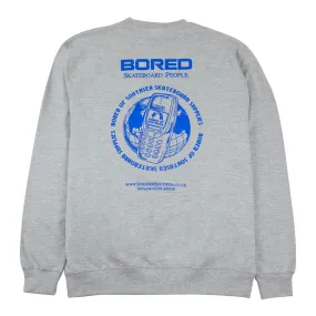 rhinestone accents Bored of Southsea Skateboard People Sweatshirt - Heather Grey
