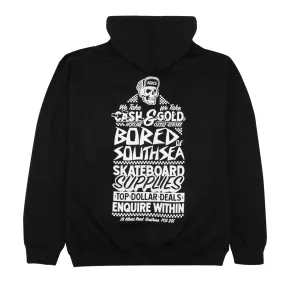 Bored of Southsea We Take Gold Zip Hoodie - Black Hare like Soft Fleece Lining