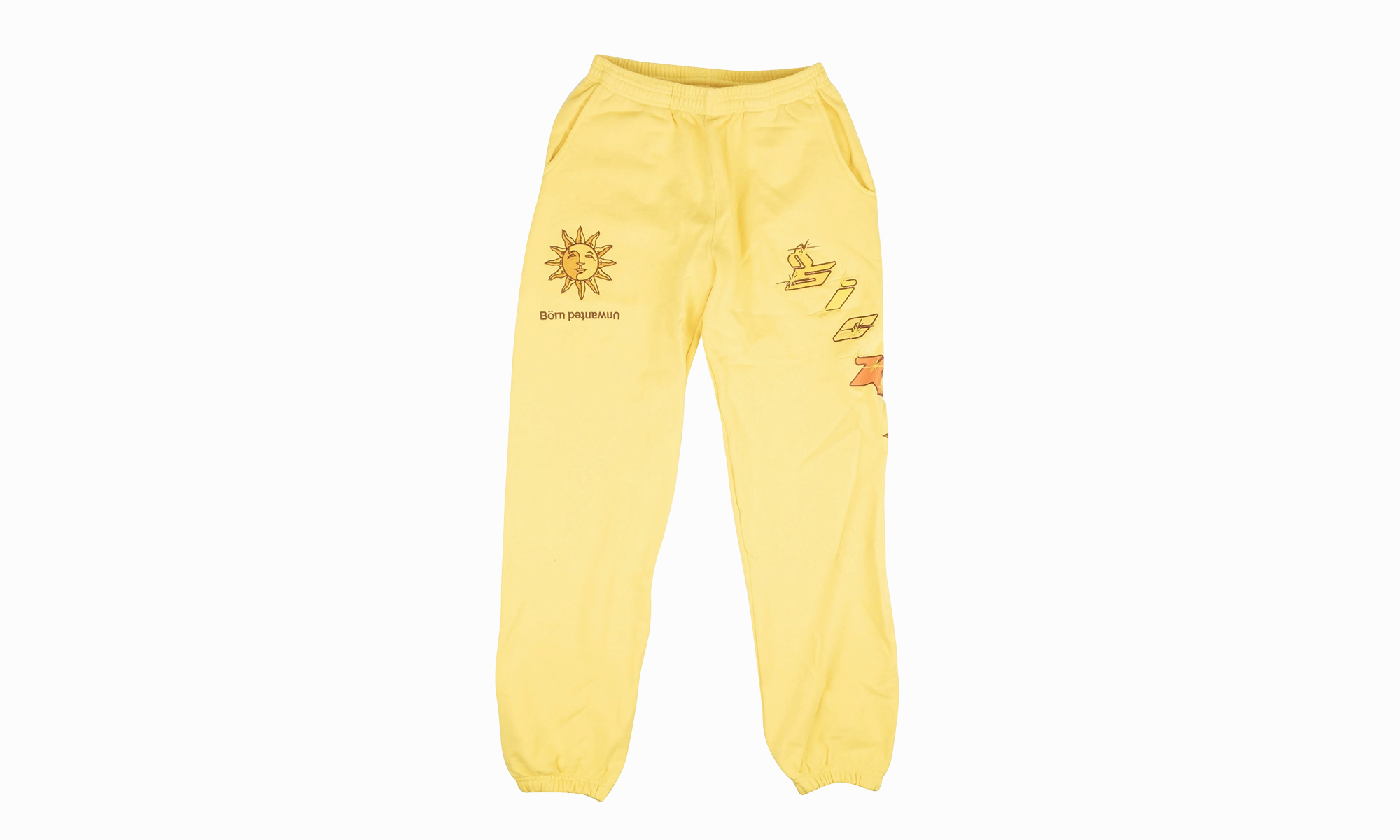 Born Unwanted Embroidered Sweatpants "Yellow"
