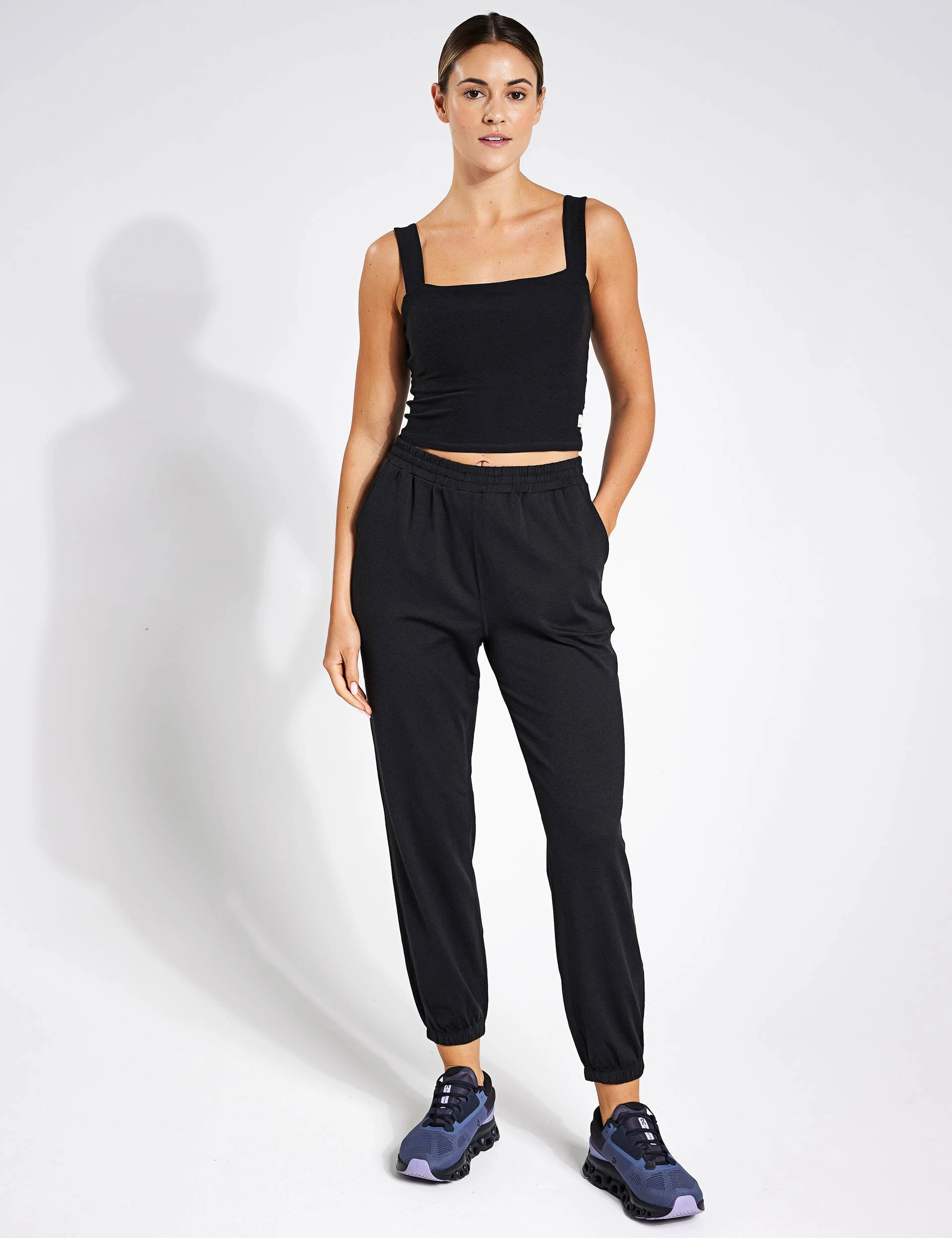 Ultra Soft Lining Boyfriend Jogger - Black Heather