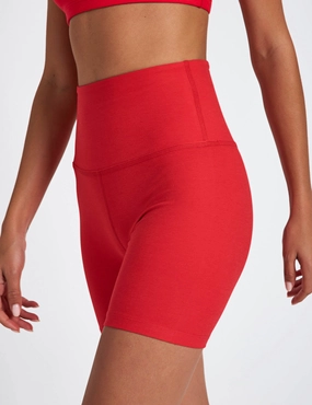 prom night Spacedye Keep Pace 5" Biker Short - Candy Apple Red Heather