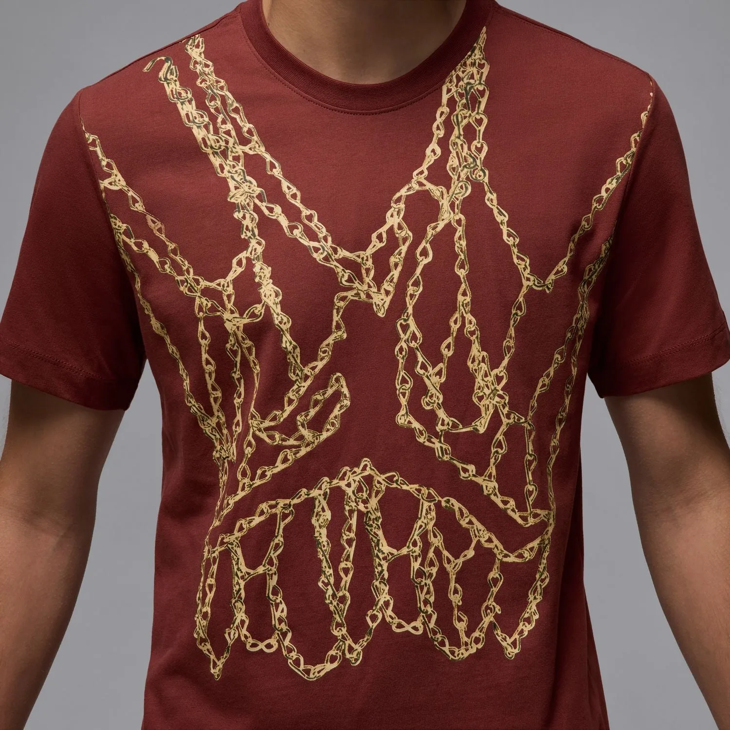 Boho Light Layered Hem Details Brand Chain Tee - Mens