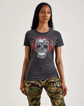 LA Pop Art Music Notes Skull Tee Luxury Mood Mom Soft
