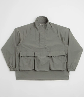 Snow Peak Nylon Tussah Anorak - Light Olive short sleeved