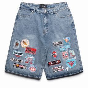 Snowboarding Gear Homme Femme Road Trip Shorts - Blue Denim