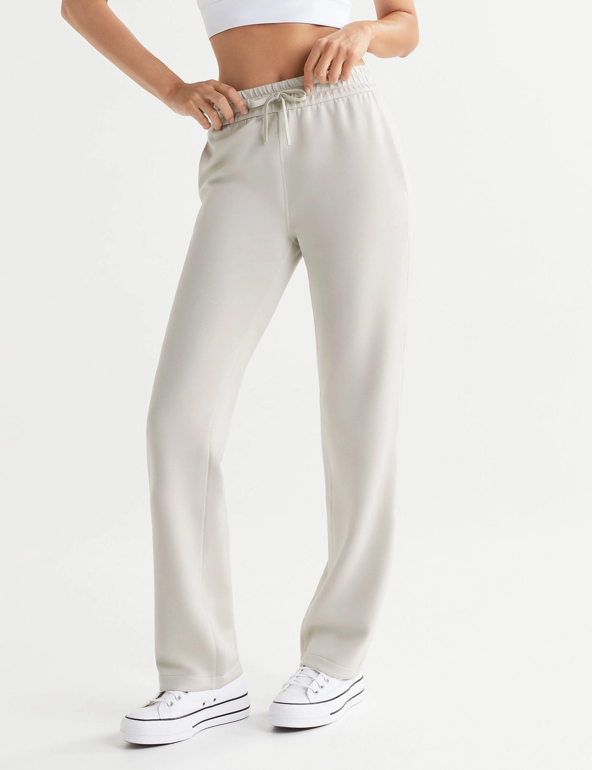 Aimie Relaxed Fit Jogger - Sand High WaistedFit Anti Ride Up Silicone Details