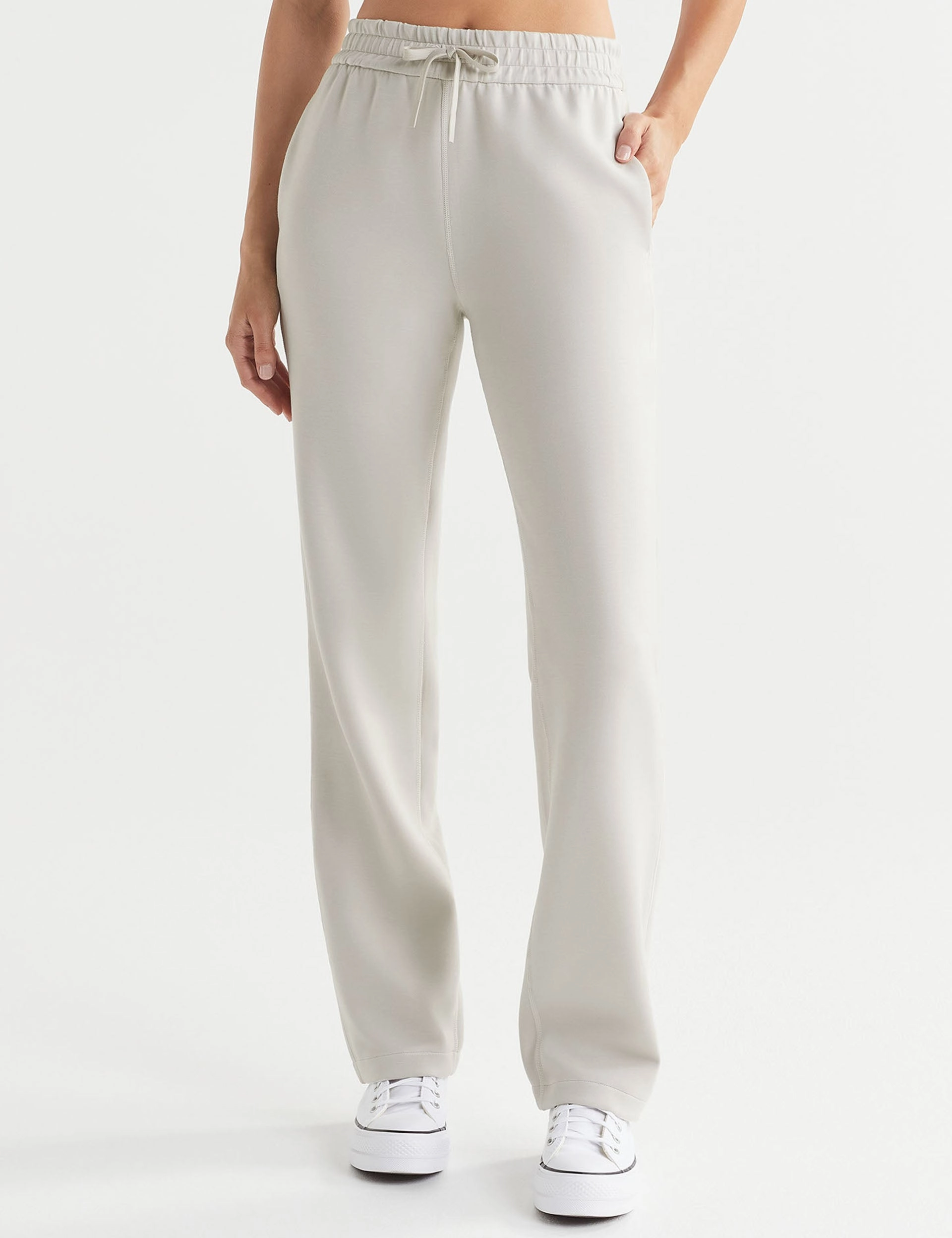 Laser Cut Ventilation Vapor Weight Fabric Aimie Relaxed Fit Jogger - Sand