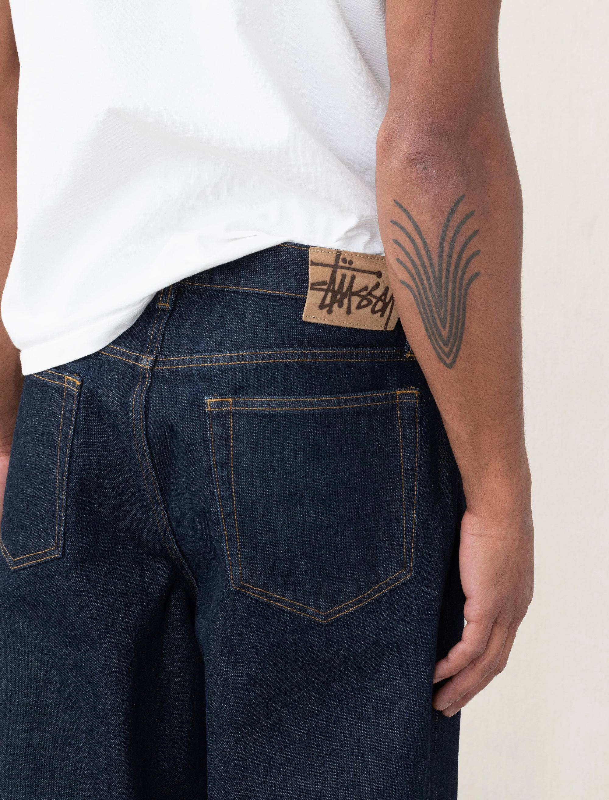 Big Ol Jean Denim (Rinsed Indigo) LowProfileStitching