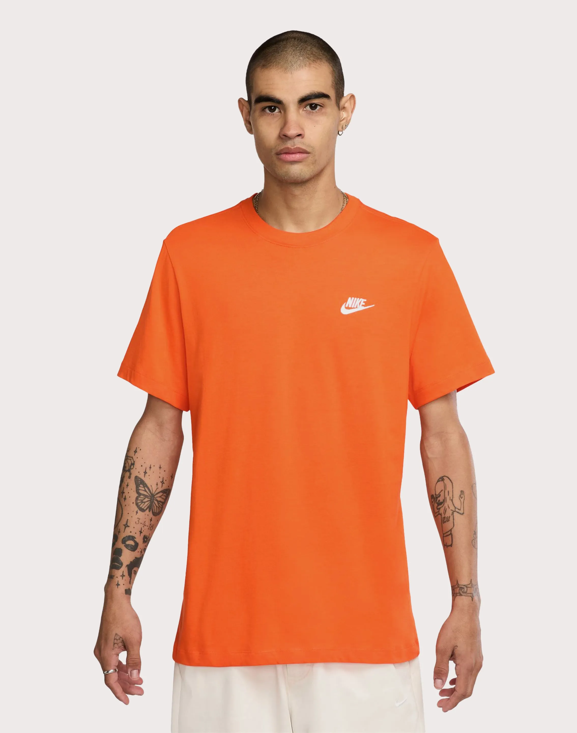 Nike Nike Sportswear Club Men's Orange Tee Recycled Polyester Blend
