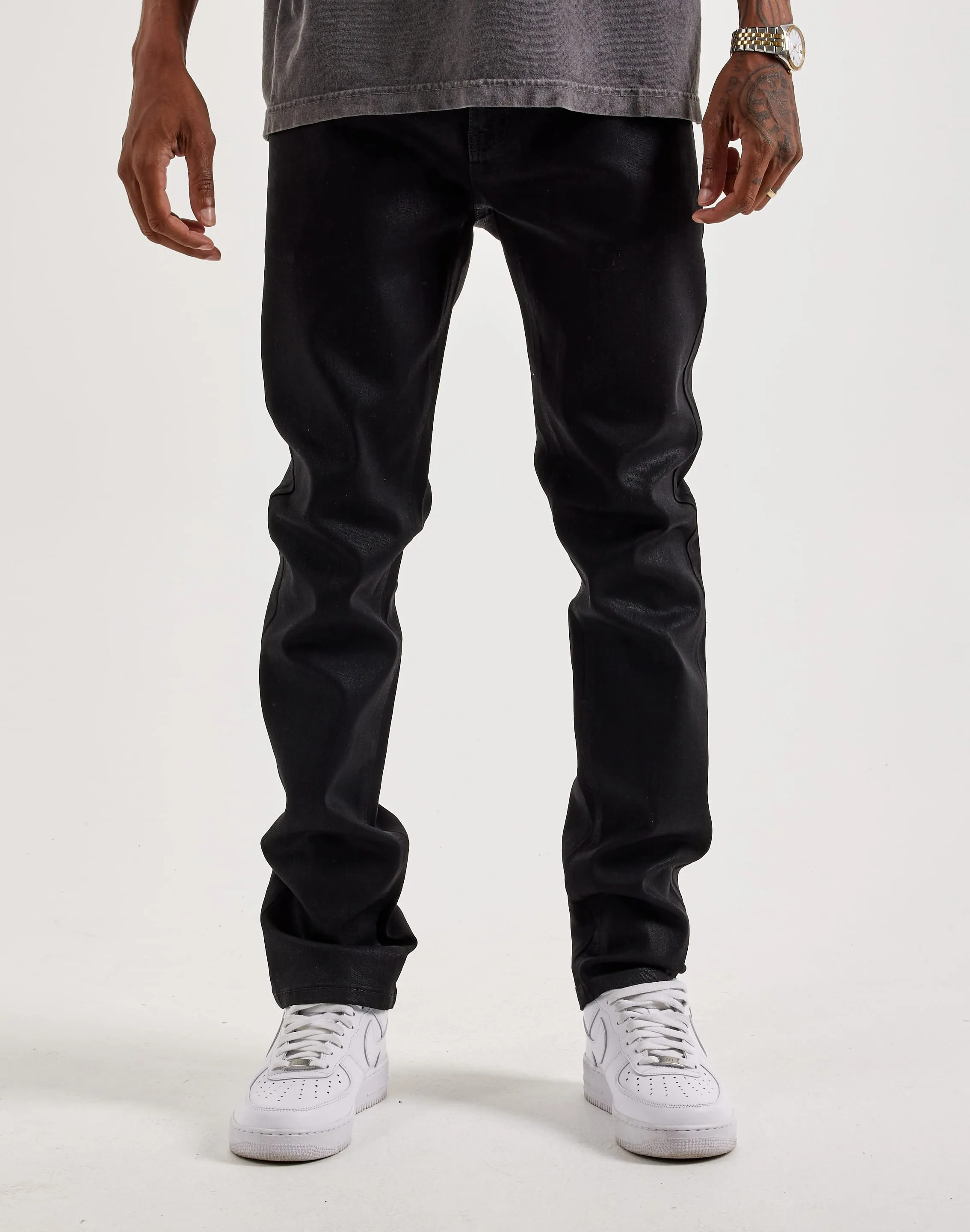 WAIMEA Wax Coated Slim Jeans FlexibleCollar HypoallergenicFabric