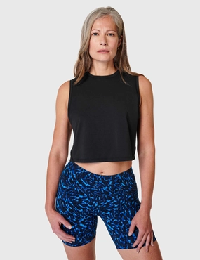 Breathe Easy Crop Muscle Vest - Black Everyday Fresh small capacity