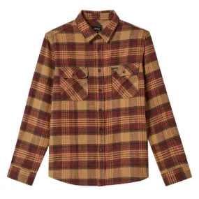 Brixton Bowery L/S  Flannel Shirt - Curry / Washed Black / Crimson Cuffed hem