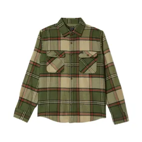 Brixton Bowery L/S  Flannel Shirt - Wild Green / Elm / Adrenaline Rush Winter Comfort Anti Static Lining