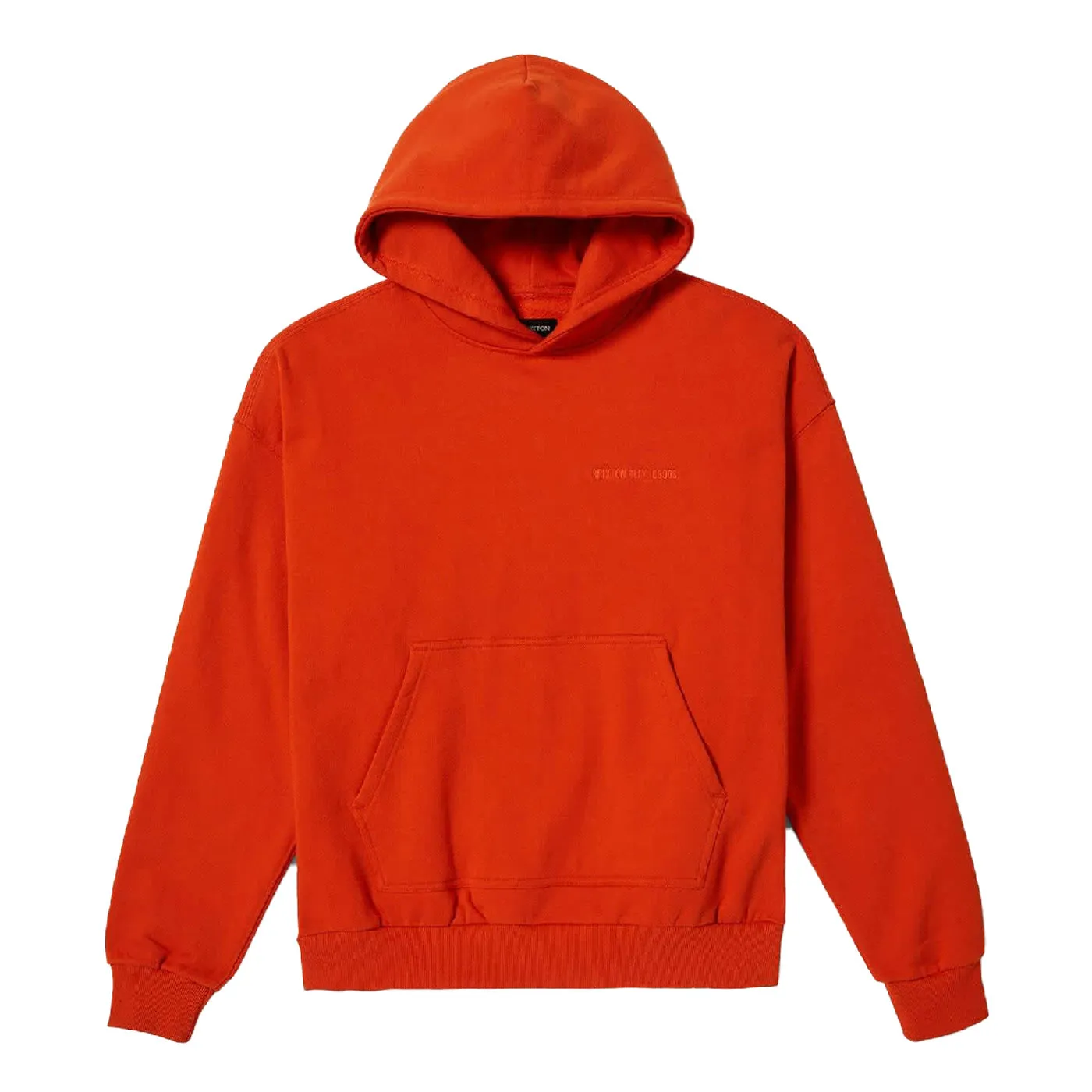 Garment Dyed Finish Brixton Embroidered Heavy Weight  Hoodie - Trail Orange