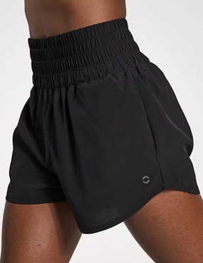 Bronte Running Short - Black rhinestone accents Tapered leg