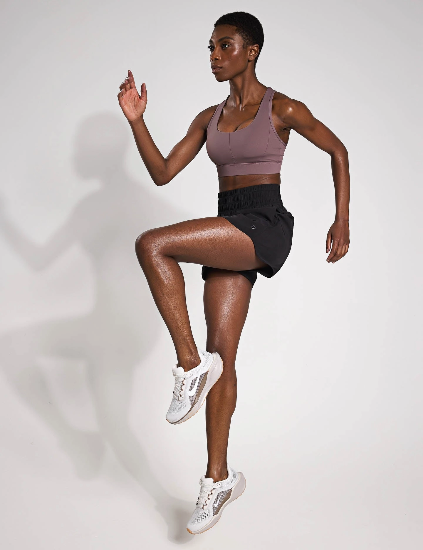 Noise Free Operation Design Bronte Running Short - Black