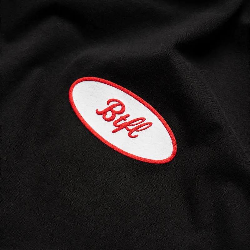 BTFL Mechanic Tee - Black Retro Prints rooftop event