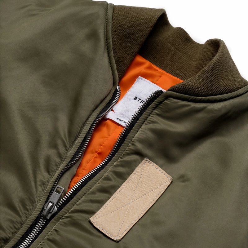 Ergonomic Fit BTFL Flight Jacket - Military Green