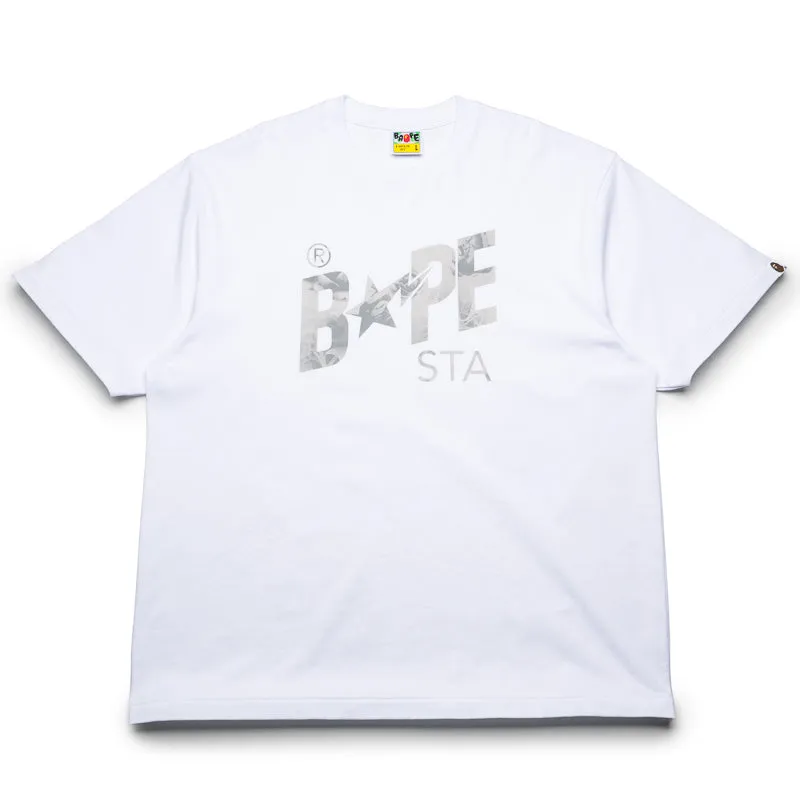 A Bathing Ape Floral Solid Camo Bape Sta Logo Tee - White Youth fashion Functional details