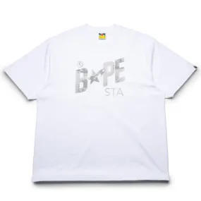 A Bathing Ape Floral Solid Camo Bape Sta Logo Tee - White Half sleeve Stylish Waist