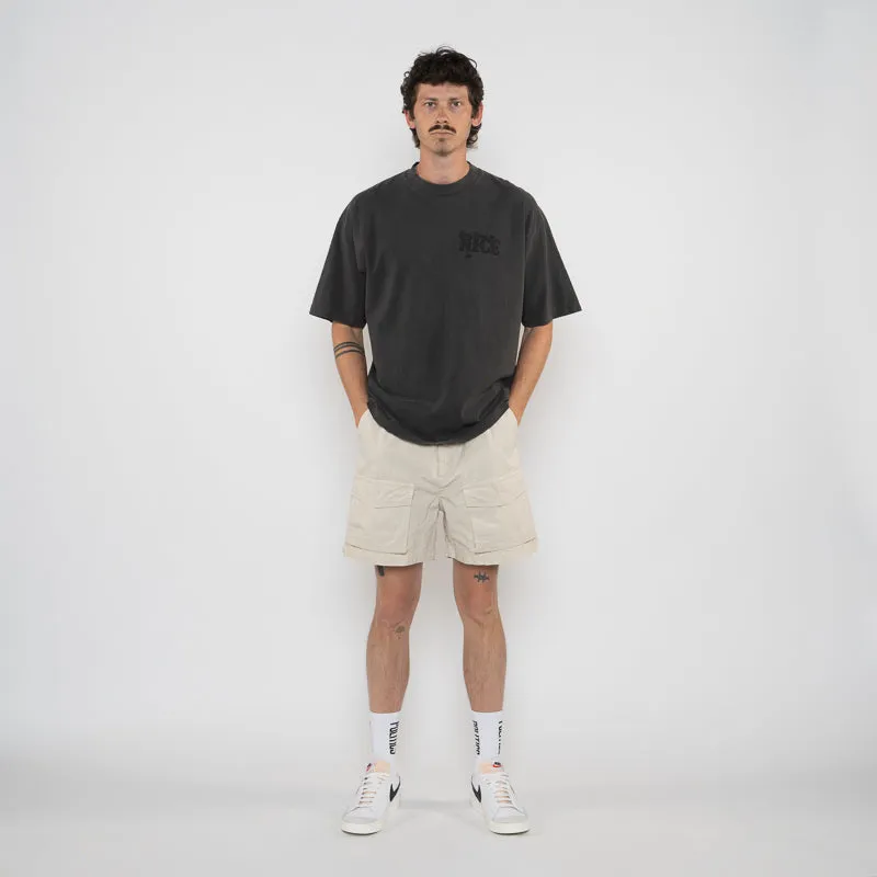 graphic hem Politics Busy Being Nice Hive Tee - Vintage Black