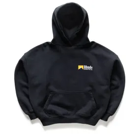 Rhude International Racing Logo Hoodie - Vintage Black All Weather Outfit Stretch Fabric Technology