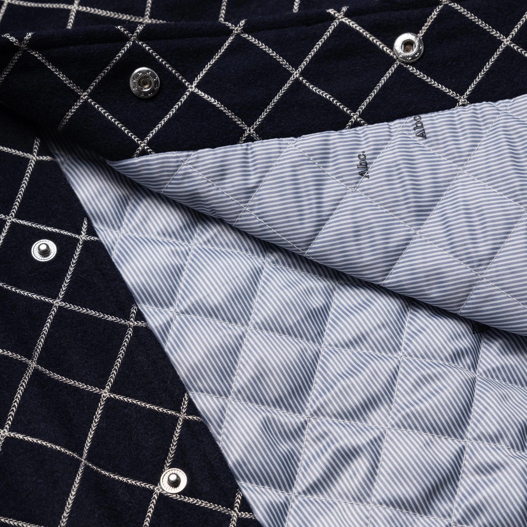Engage Advisory Board Crystals Diamond Quilted Varsity Jacket - Navy