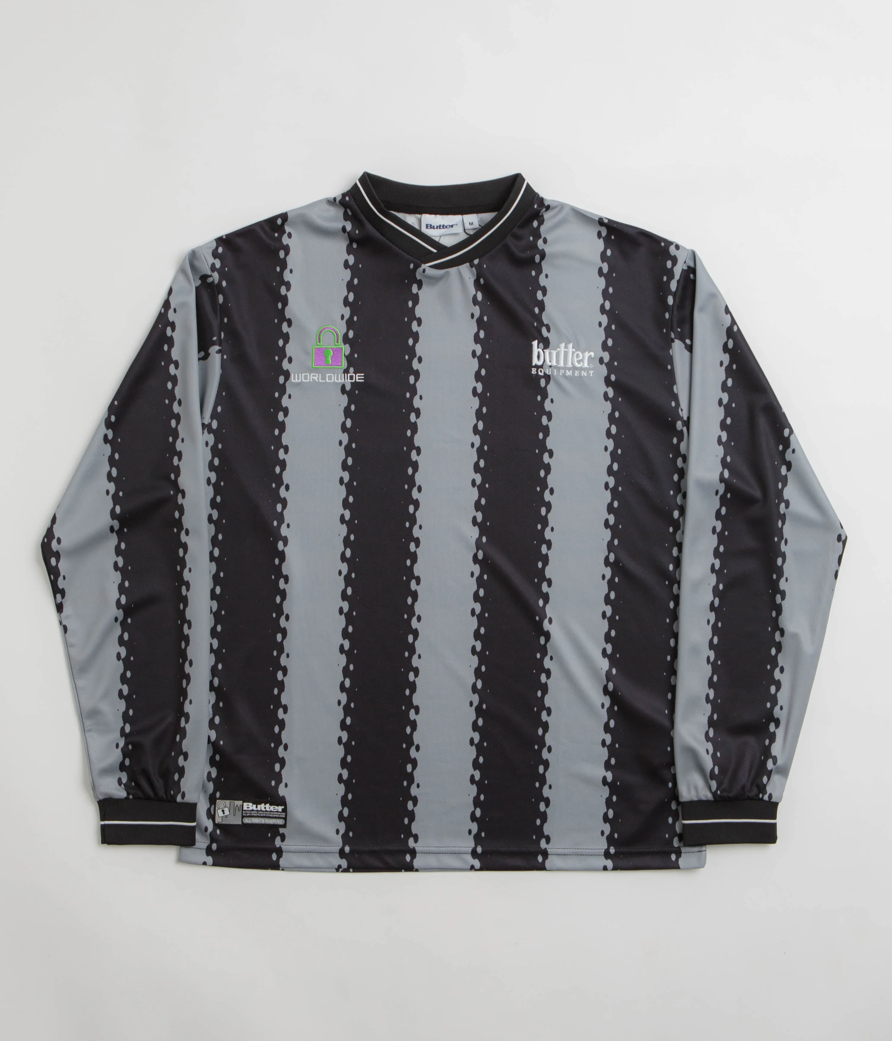 Tapered Legs Butter Goods All City Long Sleeve Jersey - Black / Charcoal