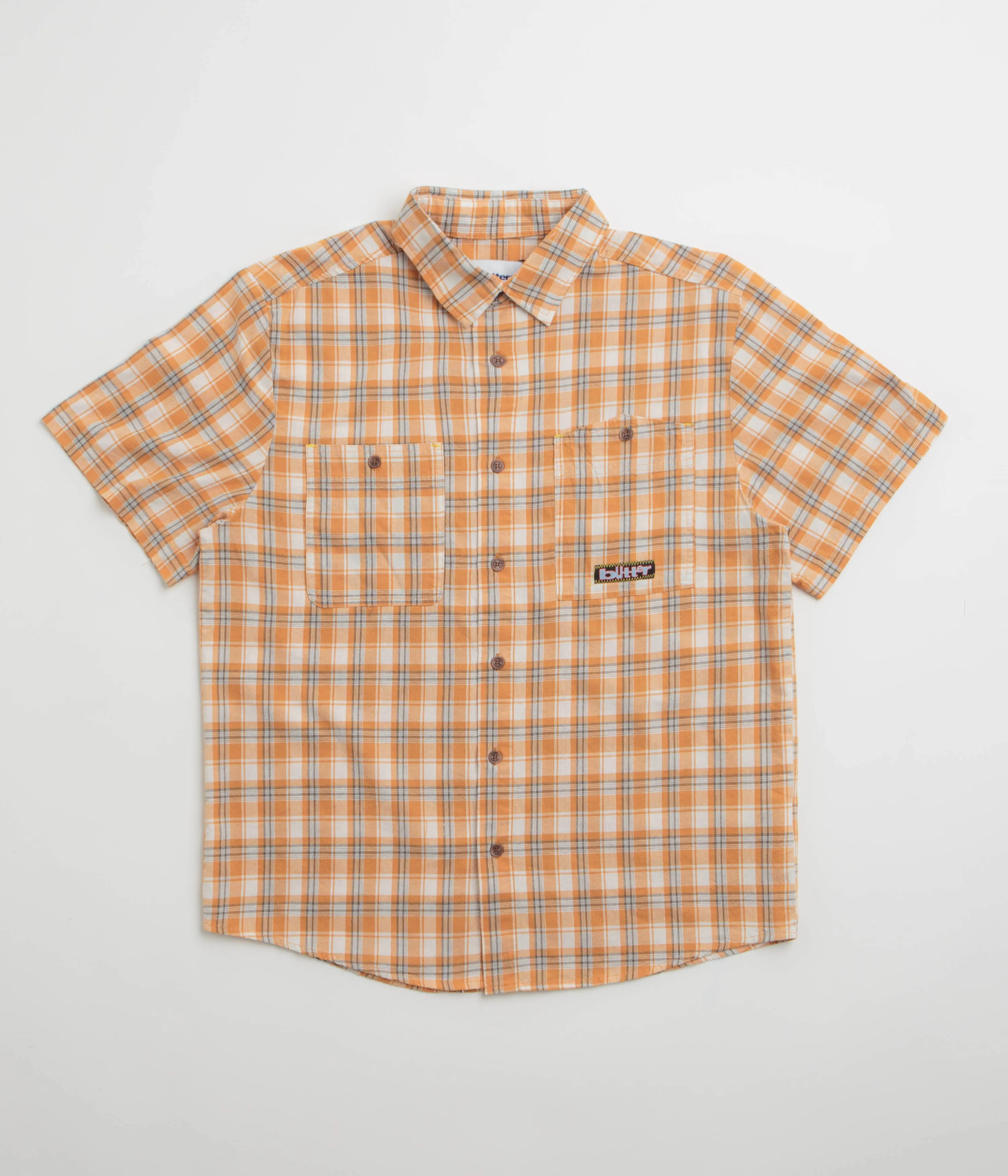Butter Goods Asymmetrical Short Sleeve Shirt - Mustard Winter Fashion Durable Texture