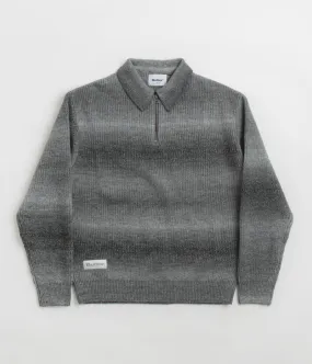 Soft Texture product gift worthiness Butter Goods Beams 1/4 Zip Knit Polo Sweatshirt - Charcoal