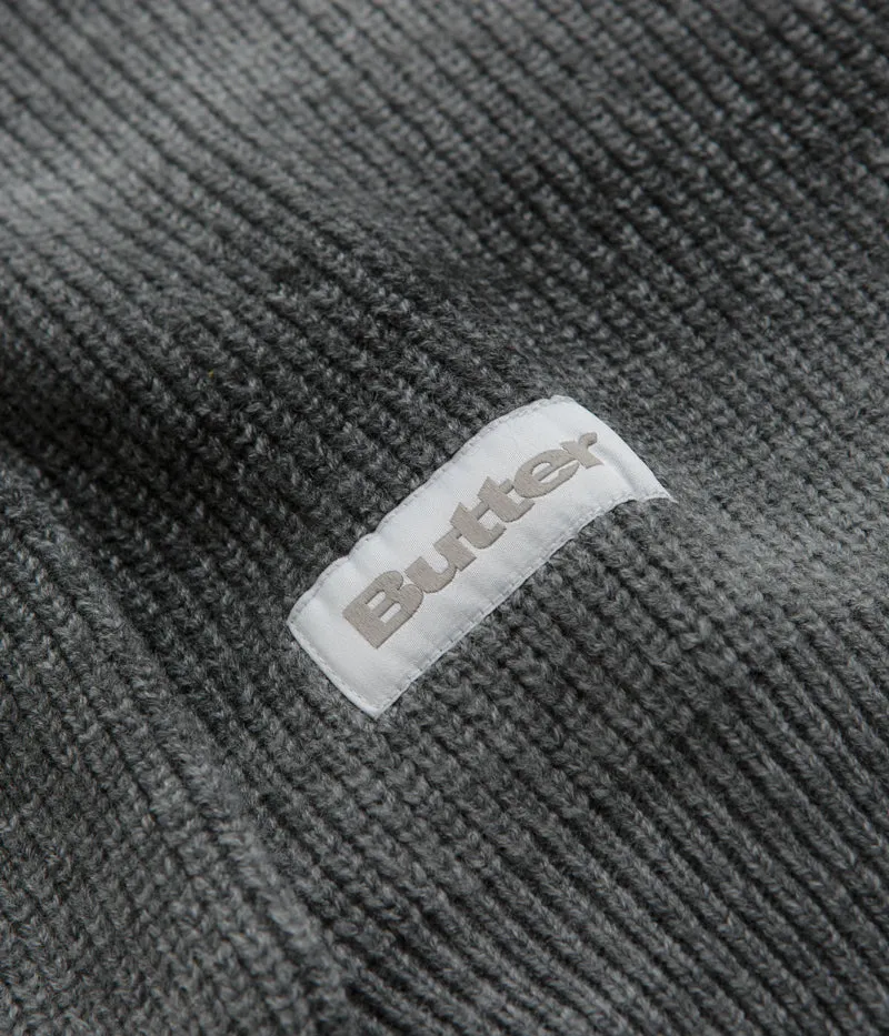 Brunch Style Butter Goods Beams 1/4 Zip Knit Polo Sweatshirt - Charcoal