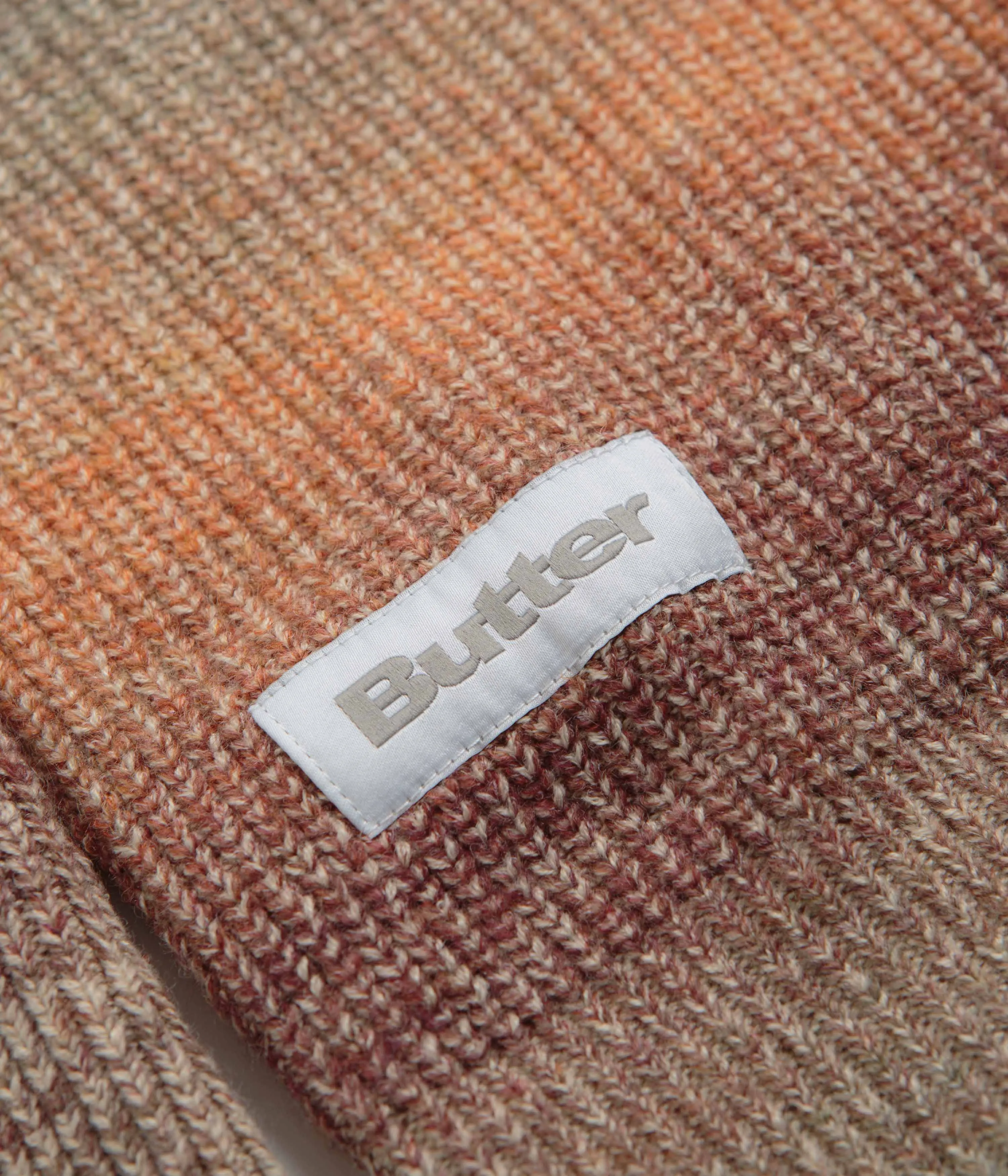 Butter Goods Beams Knit Sweatshirt - Ochre sock accents product herringbone texture