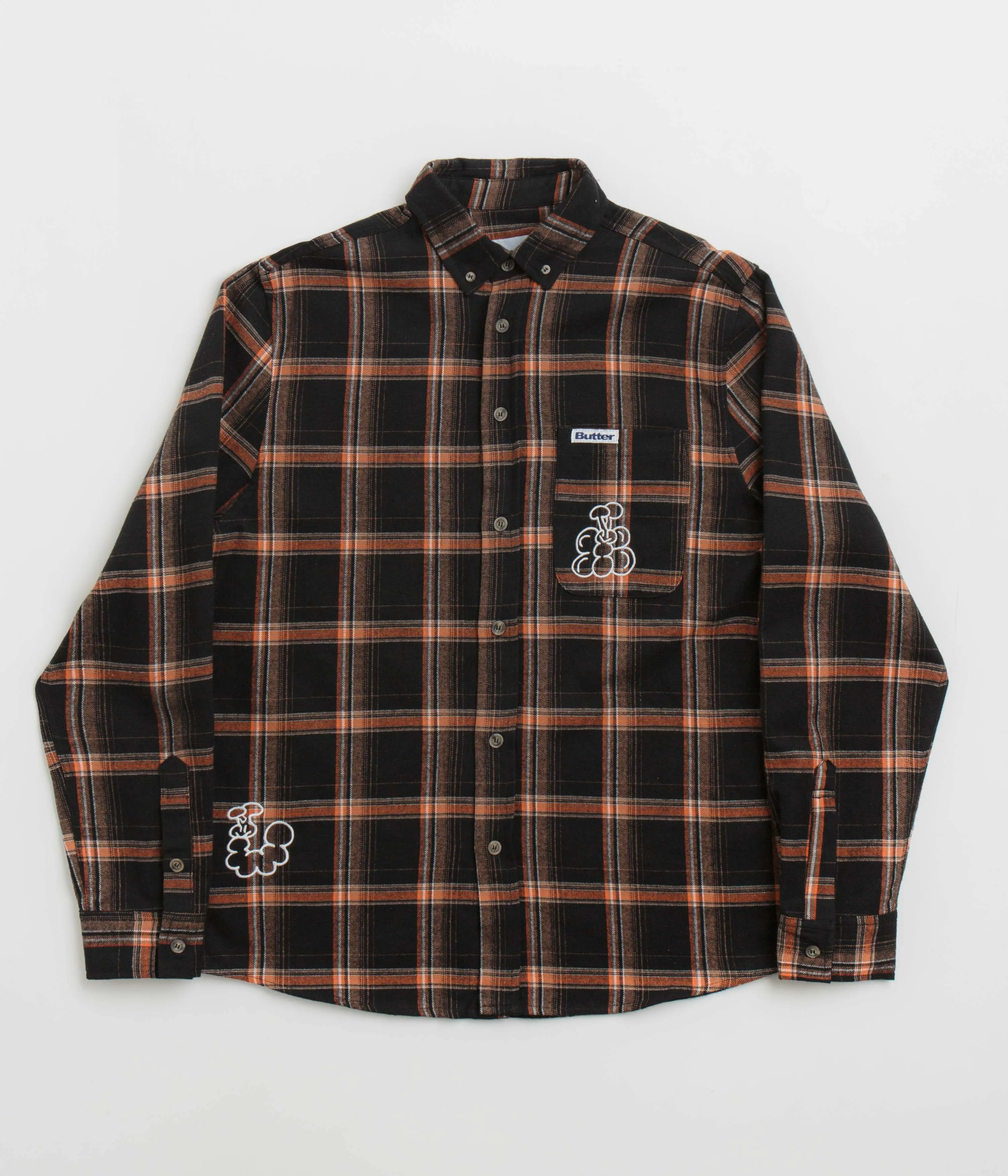 Butter Goods Bugs Flannel Shirt - Black Thermoregulating Fabric